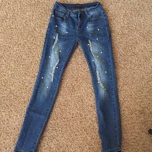 Pearl embedded skinny jeans